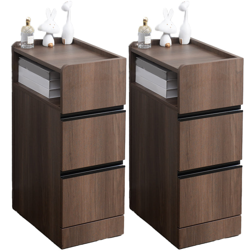 スカンジナビアのアクセントテーブルナイトスタンド25.5 "2つの引き出しがあります