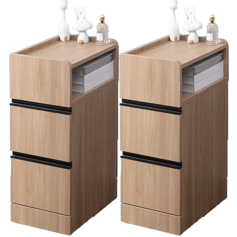 スカンジナビアのアクセントテーブルナイトスタンド25.5 "2つの引き出しがあります