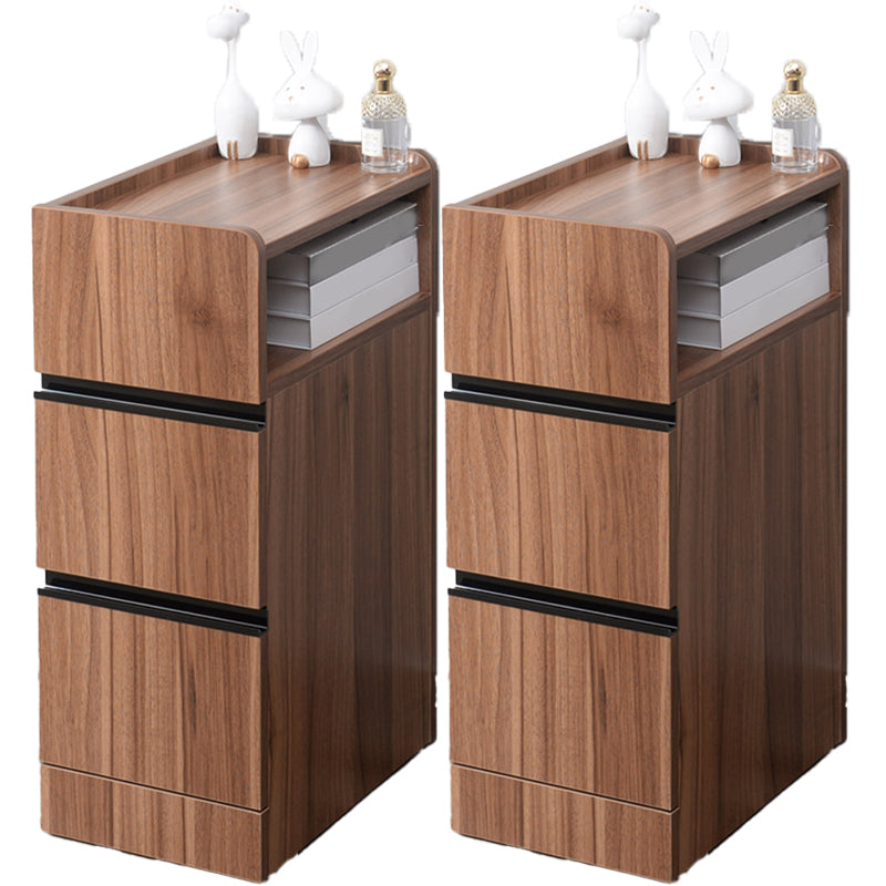 スカンジナビアのアクセントテーブルナイトスタンド25.5 "2つの引き出しがあります