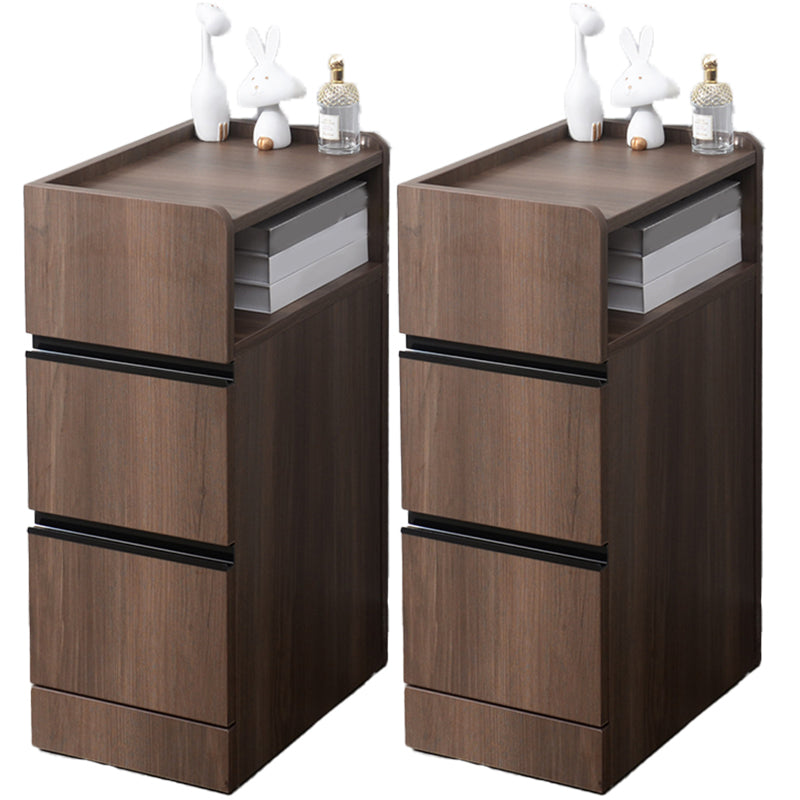 スカンジナビアのアクセントテーブルナイトスタンド25.5 "2つの引き出しがあります