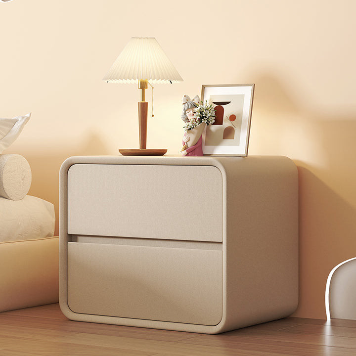 Modern Pine Accent Table Nightstand Drawers Included , 19" Tall Khaki 1 Piece Clearhalo 'Bedroom Furniture' 'furn' 'furn_night_stand' 'Furniture' 'night_stand' 'Nightstands' 7753152