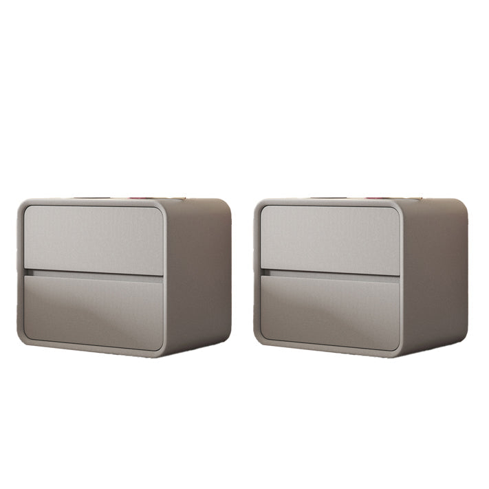 Modern Pine Accent Table Nightstand Drawers Included , 19" Tall Light Gray 2 Piece Set Clearhalo 'Bedroom Furniture' 'furn' 'furn_night_stand' 'Furniture' 'night_stand' 'Nightstands' 7753159