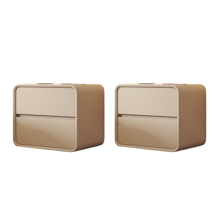 Modern Pine Accent Table Nightstand Drawers Included , 19" Tall Khaki 2 Piece Set Clearhalo 'Bedroom Furniture' 'furn' 'furn_night_stand' 'Furniture' 'night_stand' 'Nightstands' 7753163
