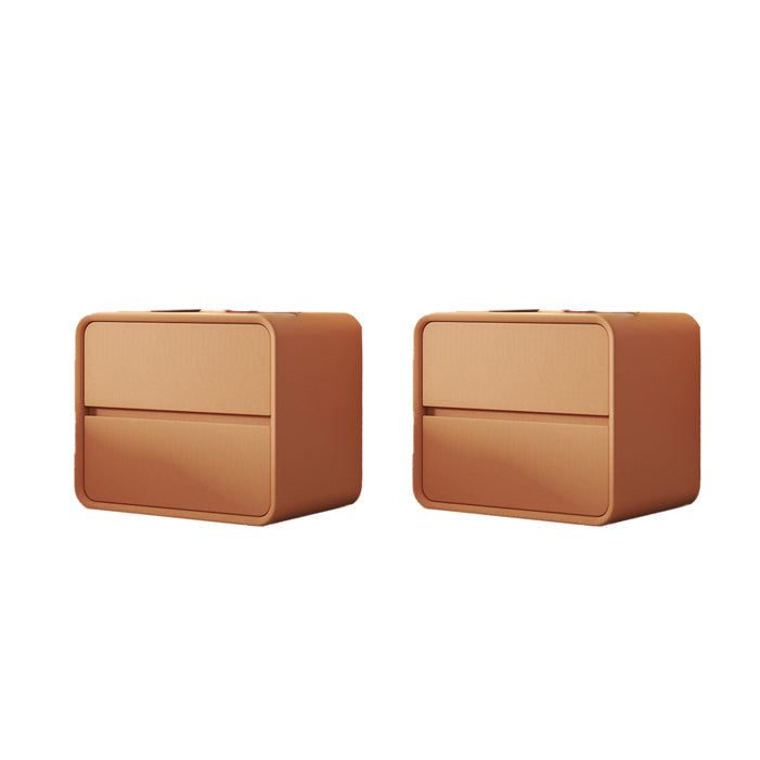 Modern Pine Accent Table Nightstand Drawers Included , 19" Tall Orange 2 Piece Set Clearhalo 'Bedroom Furniture' 'furn' 'furn_night_stand' 'Furniture' 'night_stand' 'Nightstands' 7753164