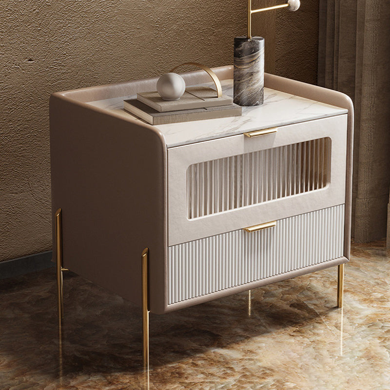 2 Schubladen Glamakzent Tisch Nachttest antikes Finishbett Nachttisch