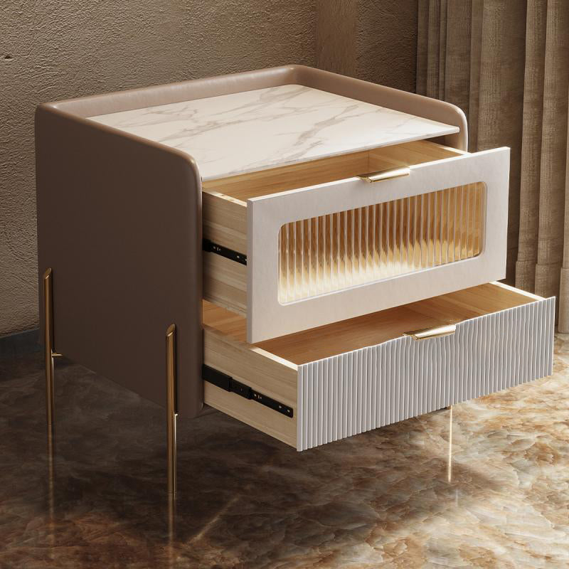 2 Schubladen Glamakzent Tisch Nachttest antikes Finishbett Nachttisch