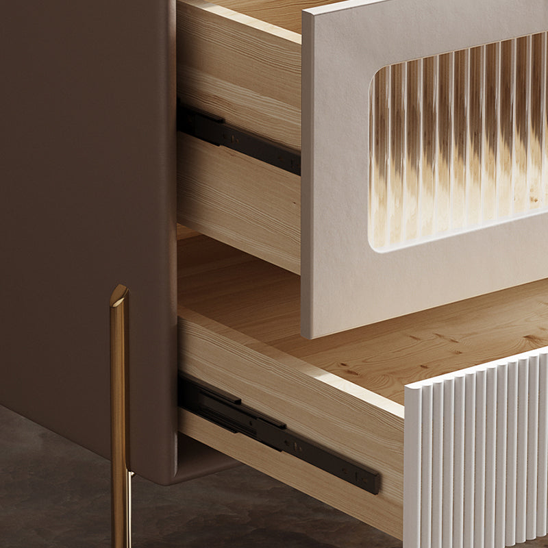 2 Schubladen Glamakzent Tisch Nachttest antikes Finishbett Nachttisch