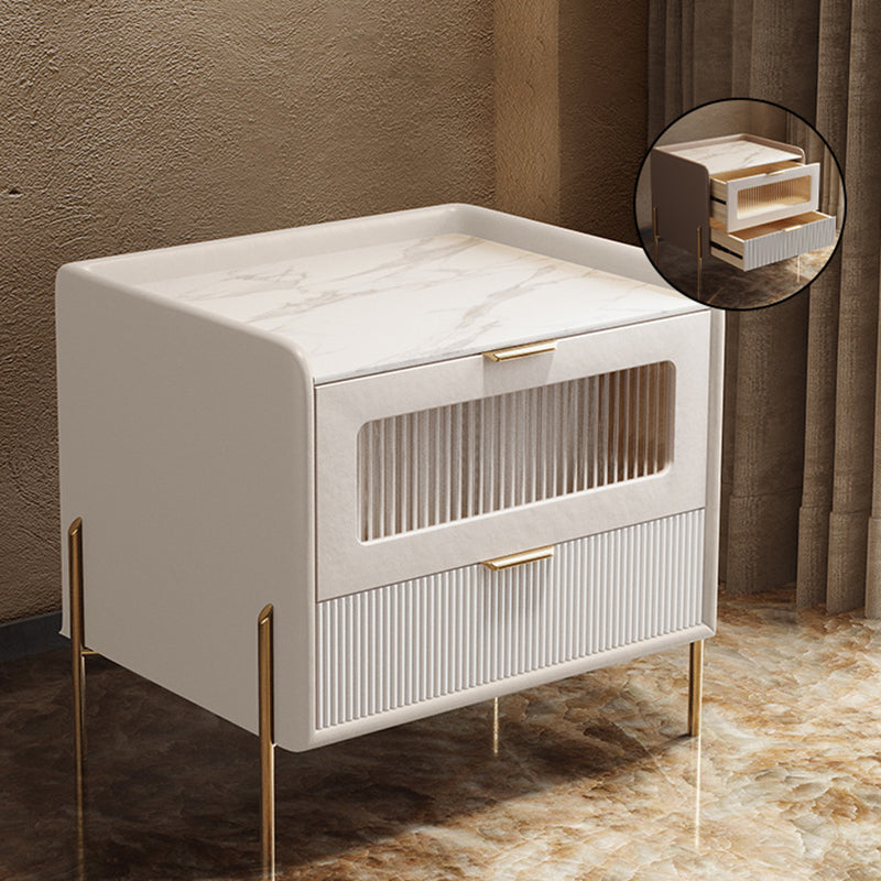 2 Schubladen Glamakzent Tisch Nachttest antikes Finishbett Nachttisch