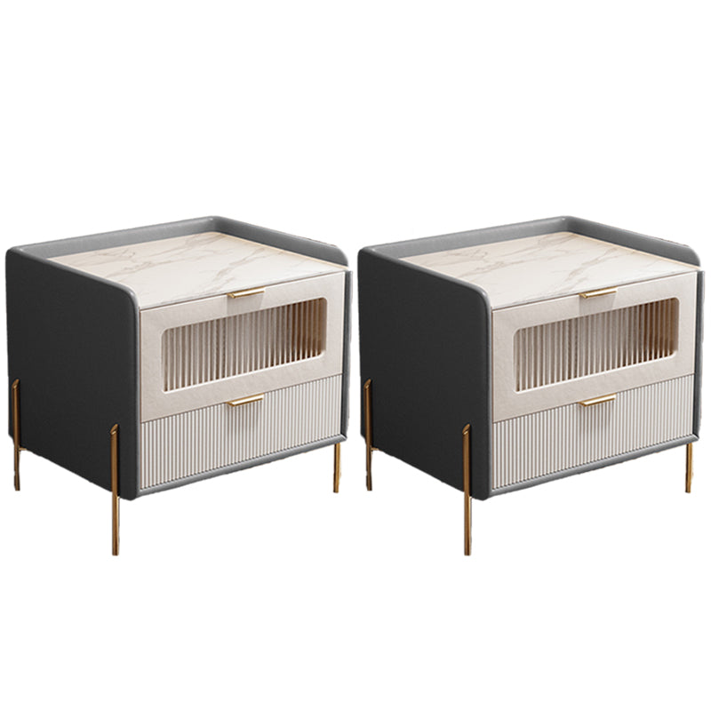 2 cassetti comodini da comodino da tavolo accento glam