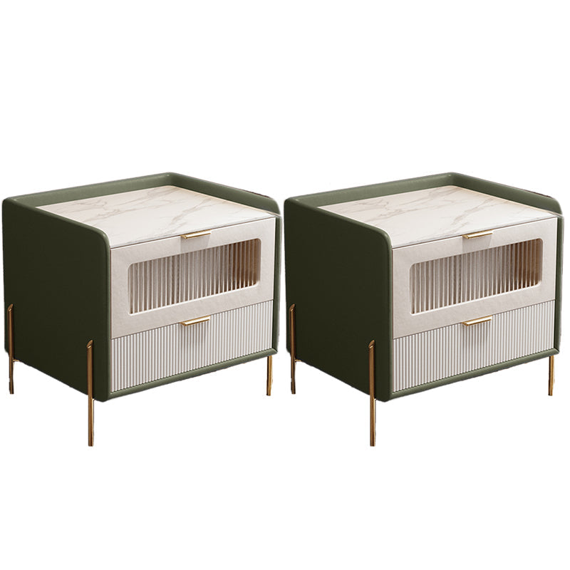 2 cassetti comodini da comodino da tavolo accento glam