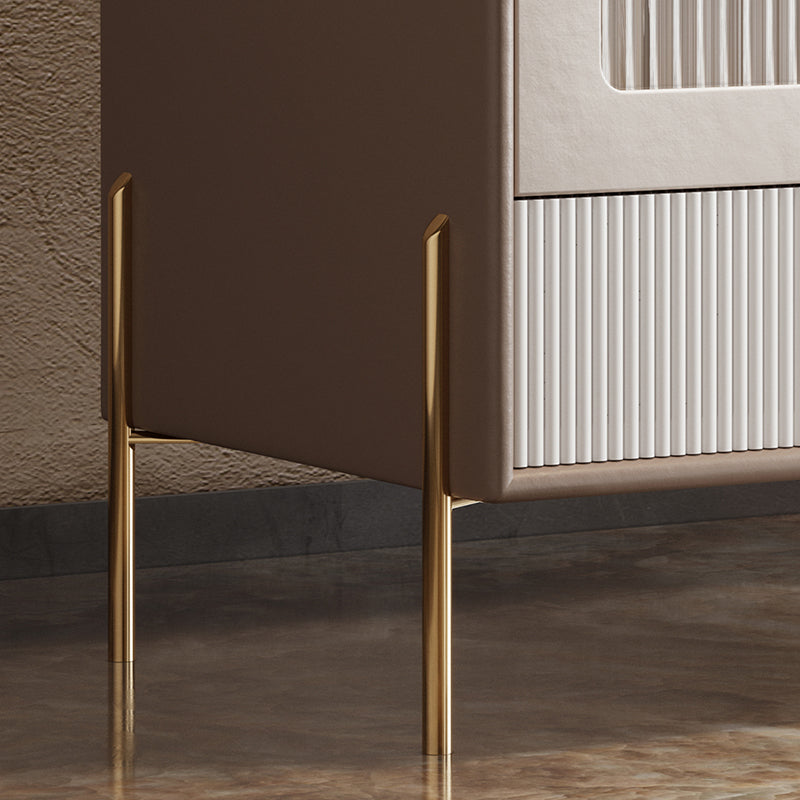 2 cassetti comodini da comodino da tavolo accento glam