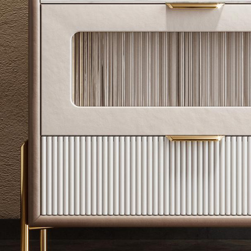 2 cassetti comodini da comodino da tavolo accento glam