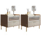 2 cassetti comodini da comodino da tavolo accento glam