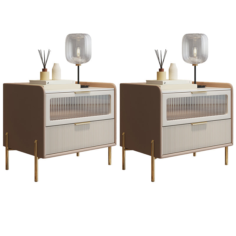 2 Schubladen Glamakzent Tisch Nachttest antikes Finishbett Nachttisch