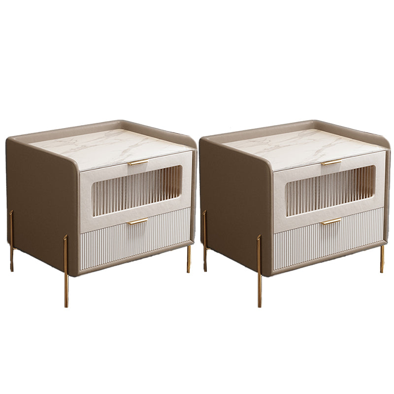 2 Schubladen Glamakzent Tisch Nachttest antikes Finishbett Nachttisch