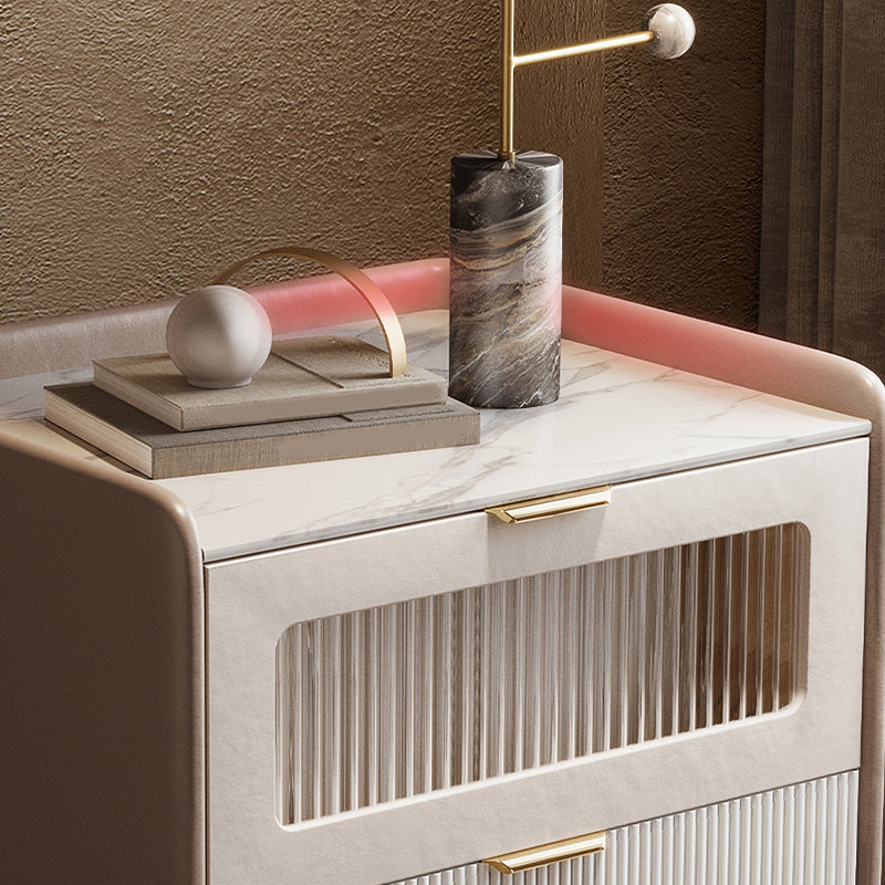 2 Schubladen Glamakzent Tisch Nachttest antikes Finishbett Nachttisch