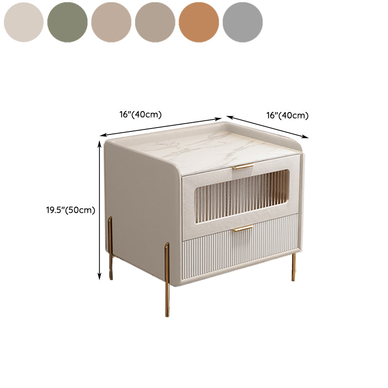 2 cassetti comodini da comodino da tavolo accento glam