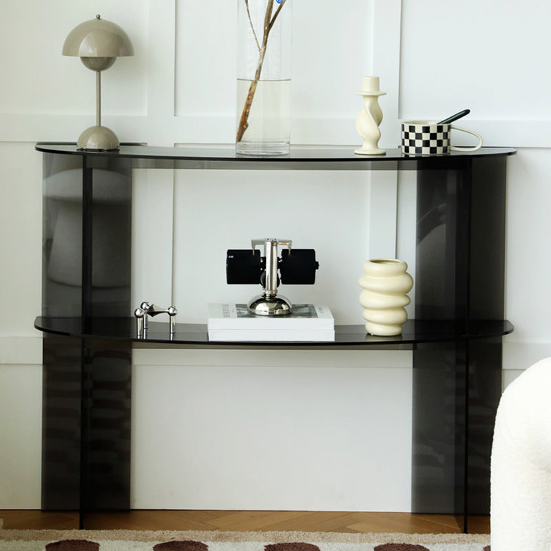 Contemporary Acrylic Console Accent Table with 2 Shelves for Hall Clearhalo 'Console Tables' 'console_tables' 'Entry & Mudroom Furniture' 'furn' 'furn_console_tables' 'Furniture' 7753284