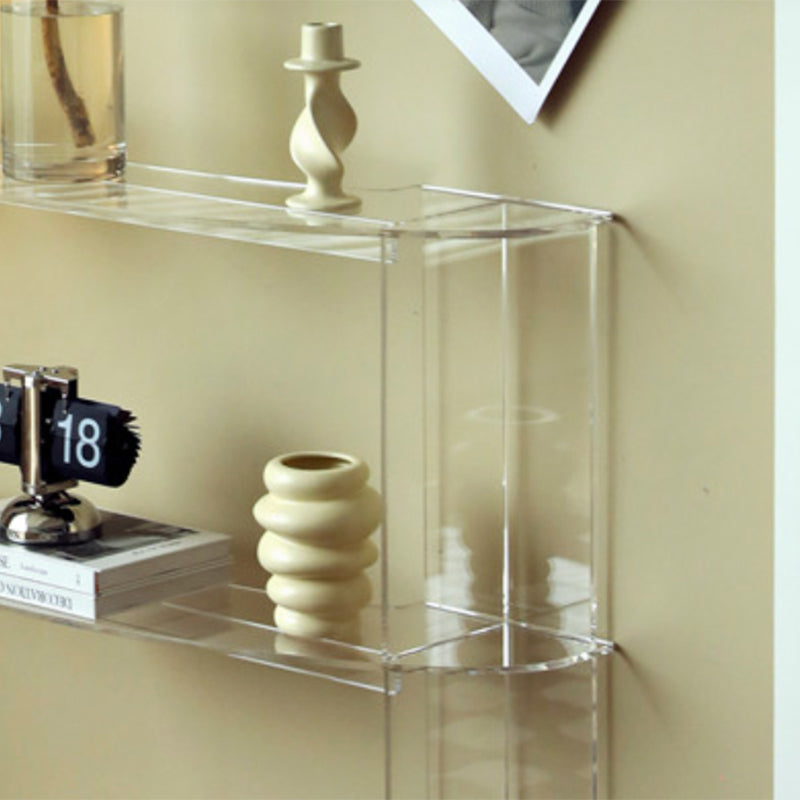 Contemporary Acrylic Console Accent Table with 2 Shelves for Hall Clearhalo 'Console Tables' 'console_tables' 'Entry & Mudroom Furniture' 'furn' 'furn_console_tables' 'Furniture' 7753289