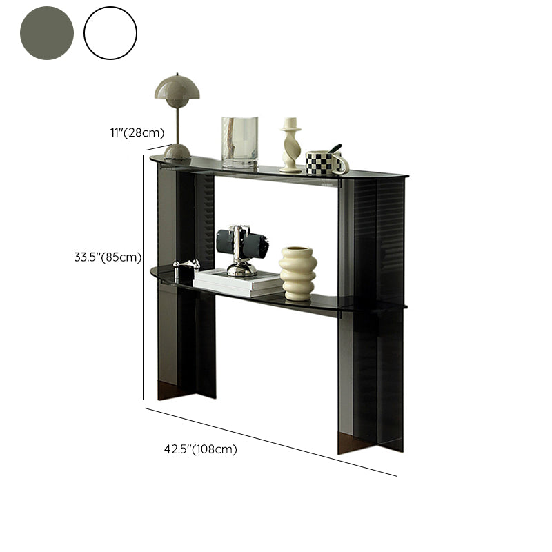 Contemporary Acrylic Console Accent Table with 2 Shelves for Hall Clearhalo 'Console Tables' 'console_tables' 'Entry & Mudroom Furniture' 'furn' 'furn_console_tables' 'Furniture' 7753291