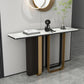 Glam Rectangle Console Accent Table with Stainless Steel Bracket for Hall 55"L x 14"W x 33"H Clearhalo 'Console Tables' 'console_tables' 'Entry & Mudroom Furniture' 'furn' 'furn_console_tables' 'Furniture' 7753319