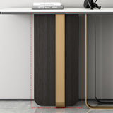 Glam Rectangle Console Accent Table with Stainless Steel Bracket for Hall Clearhalo 'Console Tables' 'console_tables' 'Entry & Mudroom Furniture' 'furn' 'furn_console_tables' 'Furniture' 7753325