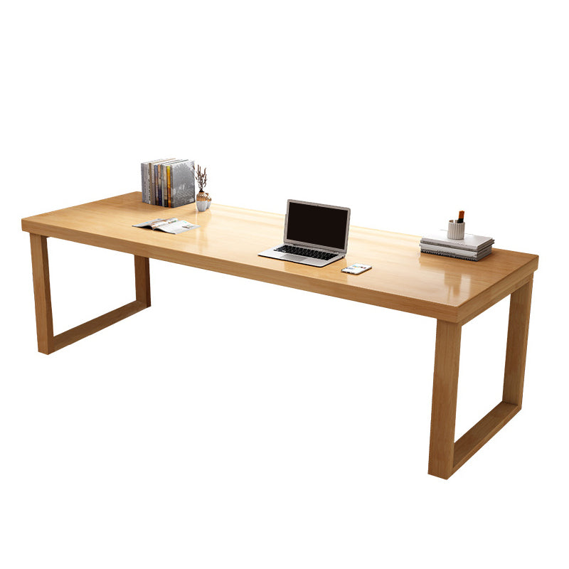 Contemporary Style Office Desk Rectangular Shape Task Desk with 2 Legs Natural Clearhalo 'furn' 'furn_office_desk' 'Furniture' 'Office Desks' 'Office Furniture' 'office_desk' 7753377