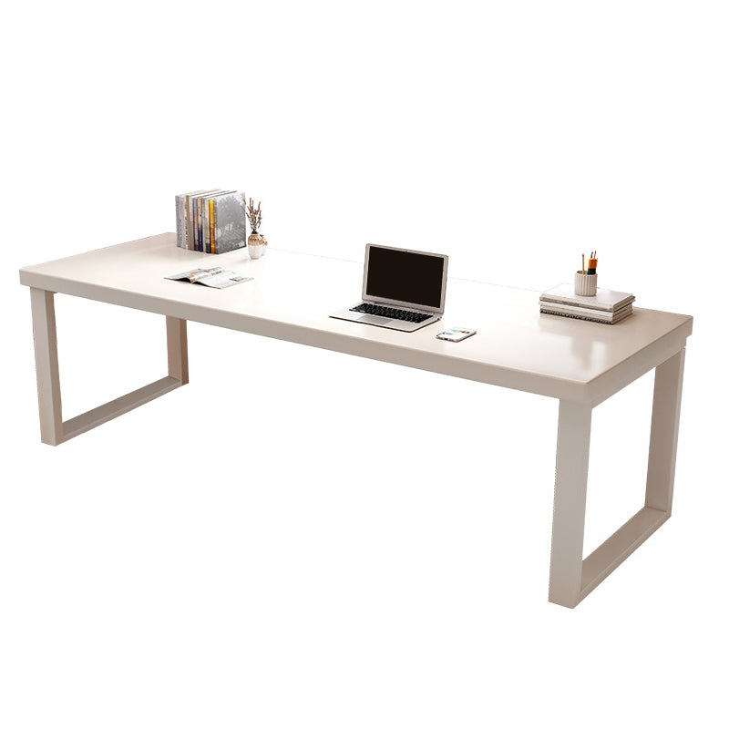 Contemporary Style Office Desk Rectangular Shape Task Desk with 2 Legs White Clearhalo 'furn' 'furn_office_desk' 'Furniture' 'Office Desks' 'Office Furniture' 'office_desk' 7753380