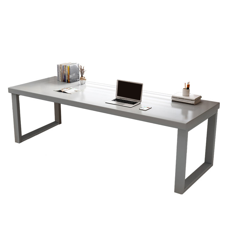 Contemporary Style Office Desk Rectangular Shape Task Desk with 2 Legs Grey Clearhalo 'furn' 'furn_office_desk' 'Furniture' 'Office Desks' 'Office Furniture' 'office_desk' 7753382