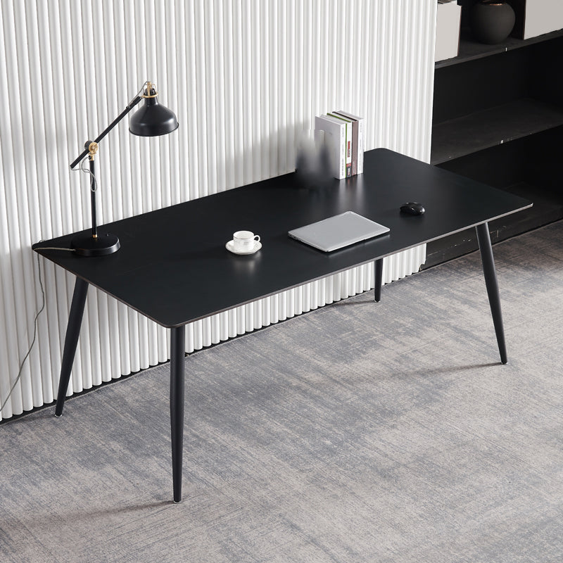 Industriële stijl Stone Writing Desk rechthoekige metalen kantoorbureau