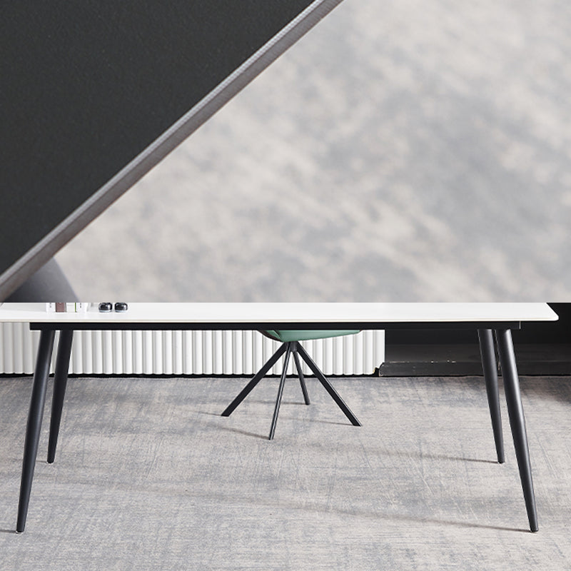 Industriële stijl Stone Writing Desk rechthoekige metalen kantoorbureau