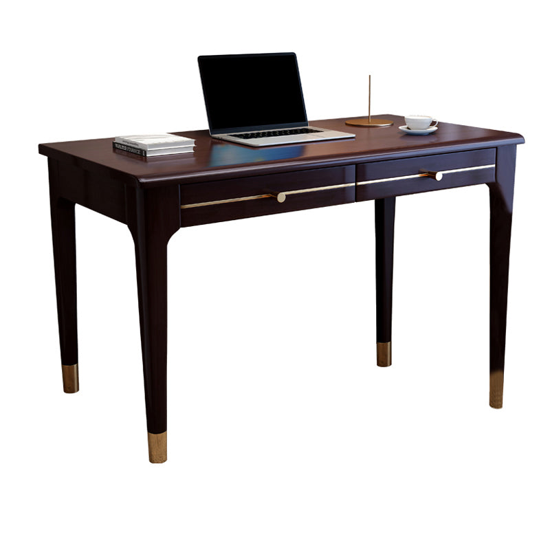 Modern Home Office Desk Parsons Base Wood Writing Desk , 29.5"H Dark Purple Clearhalo 'furn' 'furn_office_desk' 'Furniture' 'Office Desks' 'Office Furniture' 'office_desk' 7753467