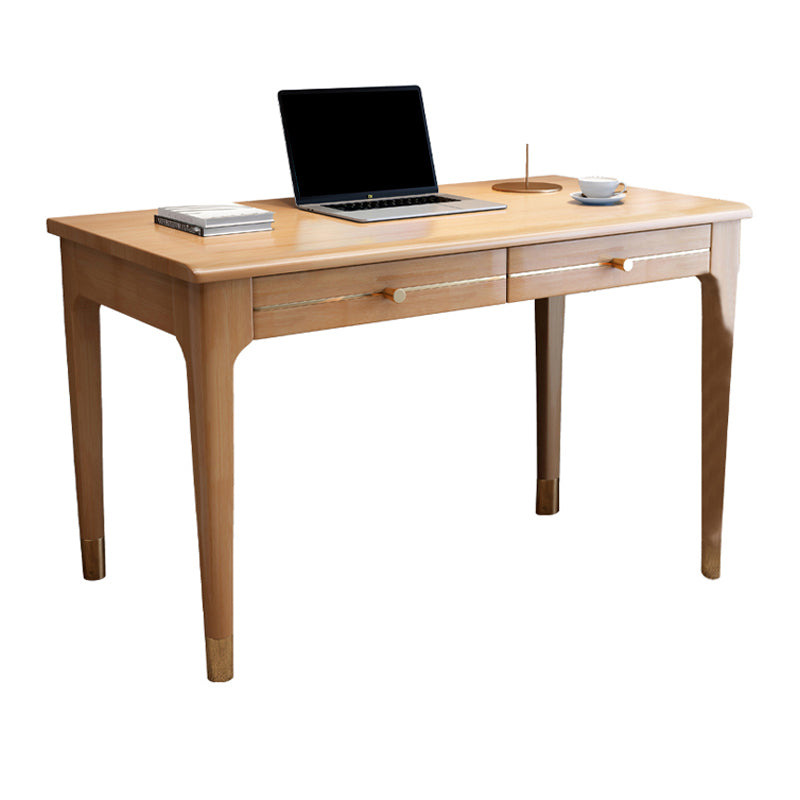 Modern Home Office Desk Parsons Base Wood Writing Desk , 29.5"H Natural Clearhalo 'furn' 'furn_office_desk' 'Furniture' 'Office Desks' 'Office Furniture' 'office_desk' 7753468