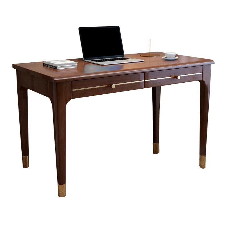 Modern Home Office Desk Parsons Base Wood Writing Desk , 29.5"H Walnut Clearhalo 'furn' 'furn_office_desk' 'Furniture' 'Office Desks' 'Office Furniture' 'office_desk' 7753470