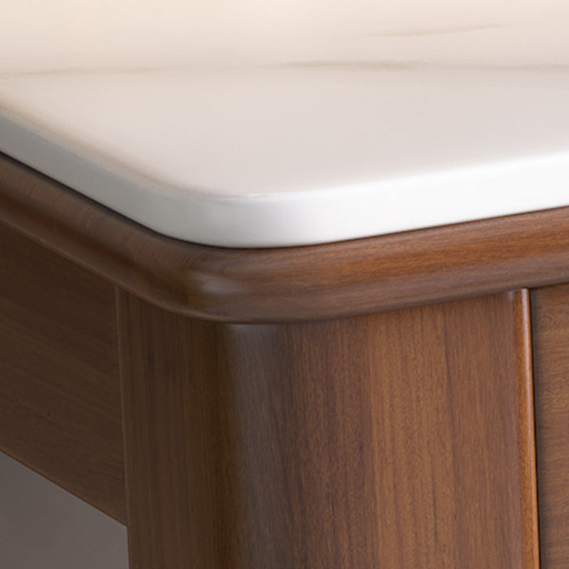 Glam Style Home Office Desk Solid Wood Base Rectangular Writing Desk Clearhalo 'furn' 'furn_office_desk' 'Furniture' 'Office Desks' 'Office Furniture' 'office_desk' 7753536