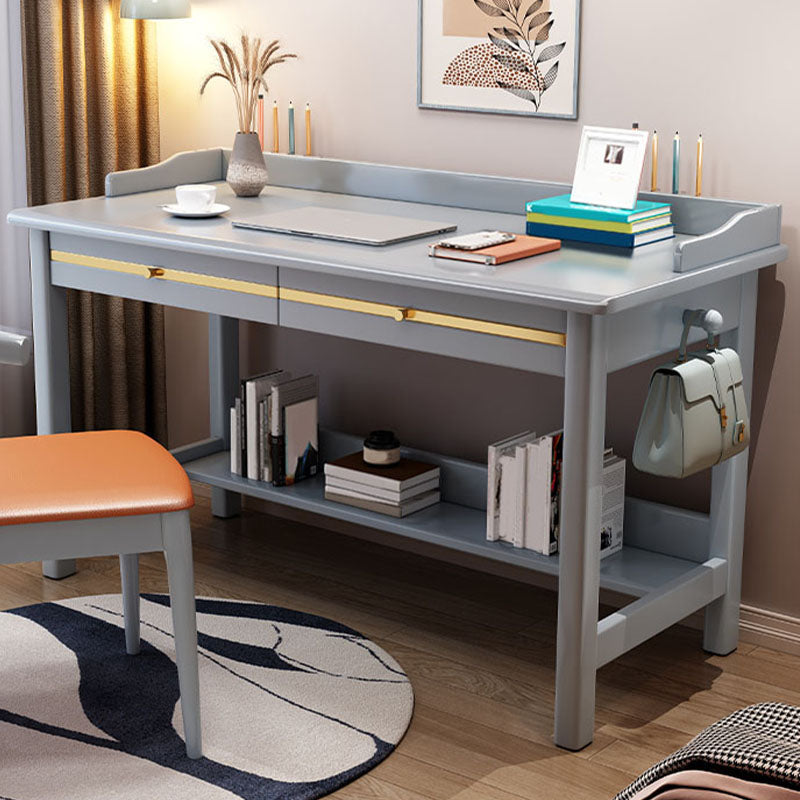 Solid Wood Home Writing Desk Contemporary Style 29.5-inch Office Desk