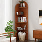 Traditional Closed Back Bookcase Shelves Included for Home Office