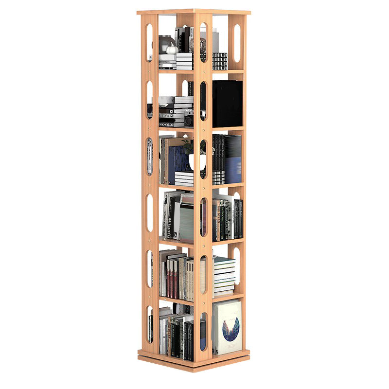 Mid Century Modern Open Storage Bookcase with Shelves for Home Office 16"L x 16"W x 69"H Natural Clearhalo 'Bookcases' 'furn' 'furn_bookcases' 'Furniture' 'Office Furniture' 7754121