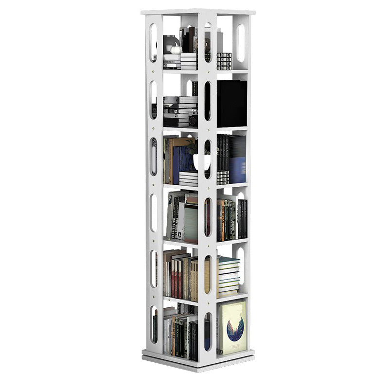 Mid Century Modern Open Storage Bookcase with Shelves for Home Office 16"L x 16"W x 69"H White Clearhalo 'Bookcases' 'furn' 'furn_bookcases' 'Furniture' 'Office Furniture' 7754123