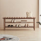 Modern Entryway Seating Bench Solid Wood Rectangle Bench in Brown
