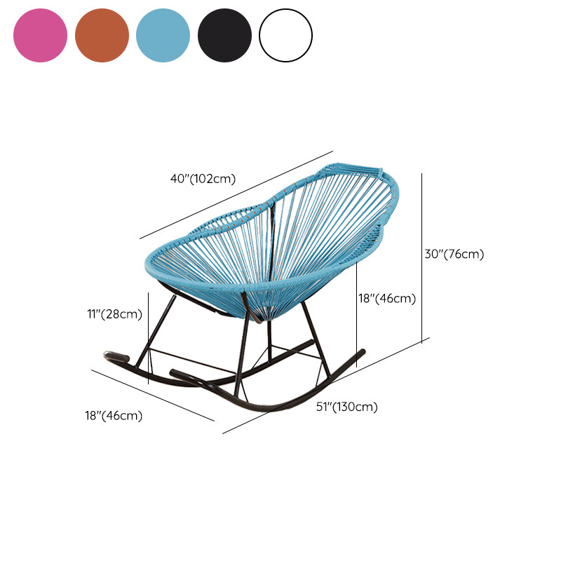 Modern Style Iron Base Chaise Rocking Chair Lounge Leisure Lazy Chair Clearhalo 'Chairs & Seating' 'furn' 'furn_rocking_chairs' 'Furniture' 'Living Room Furniture' 'Rocking Chairs' 'rocking_chairs' 7754298