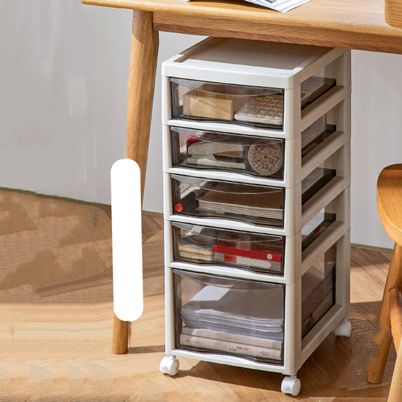 Mobile moderno di archiviazione verticale cassetti di plastica trasparente