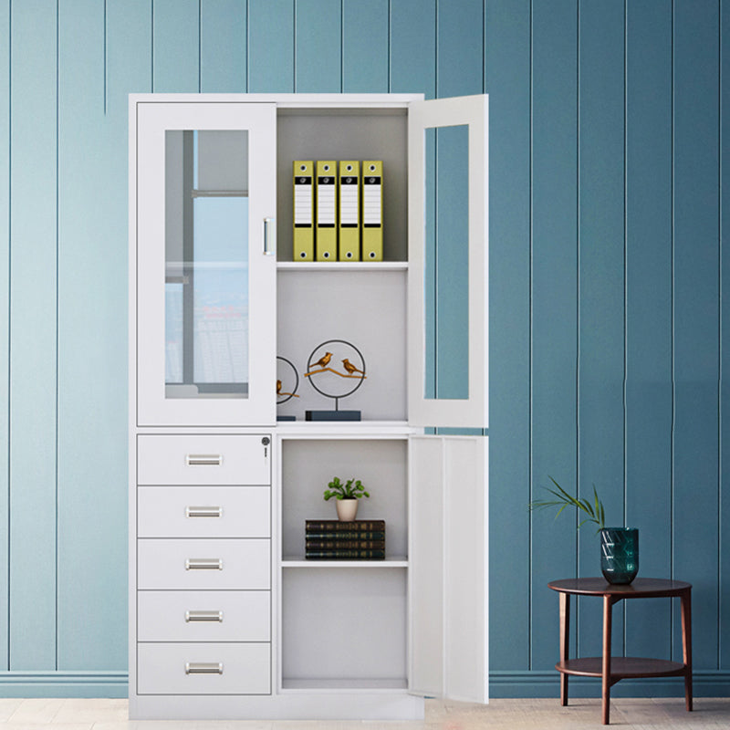 Glass File Cabinet Contemporary Storage Shelves Locking File Cabinet 5 Clearhalo 'Filing Cabinets' 'filling_cabinets' 'furn' 'furn_filling_cabinets' 'Furniture' 'Office Furniture' 7754402