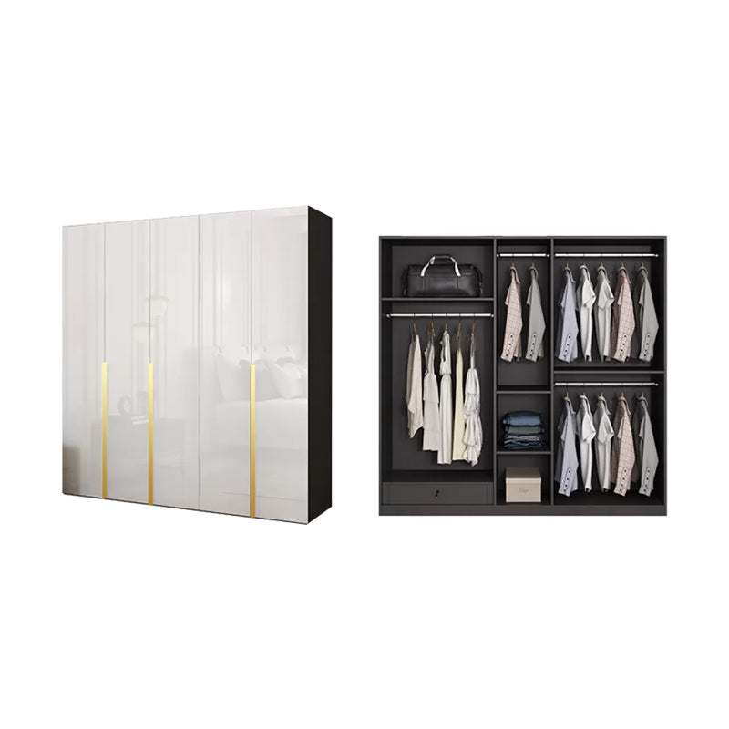 Scharnierende garderobe kast met kledingstaaf moderne opbergkast