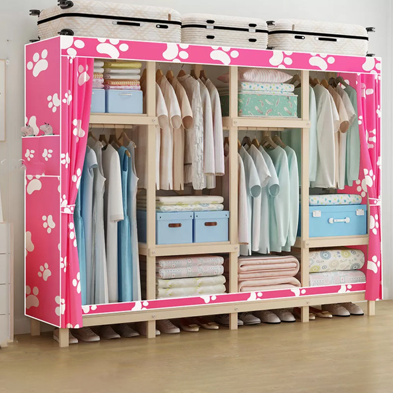 Modern Freestanding Wardrobe Closet Pine Wood Wardrobe Cabinet