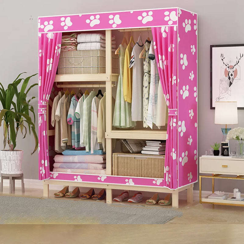 Modern Freestanding Wardrobe Closet Pine Wood Wardrobe Cabinet