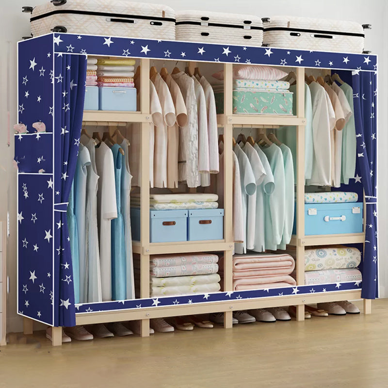 Modern Freestanding Wardrobe Closet Pine Wood Wardrobe Cabinet