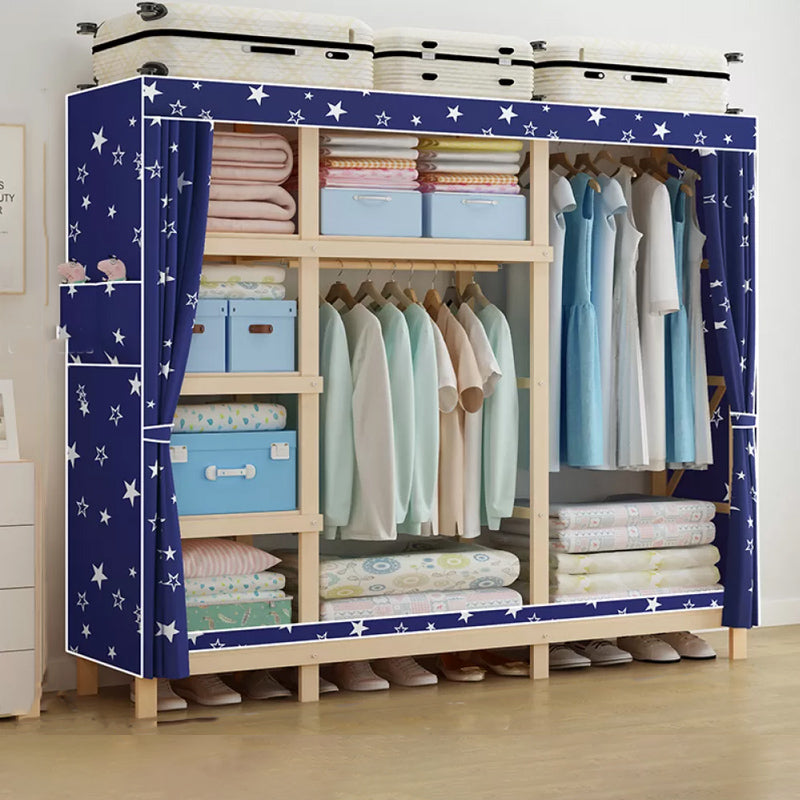 Modern Freestanding Wardrobe Closet Pine Wood Wardrobe Cabinet