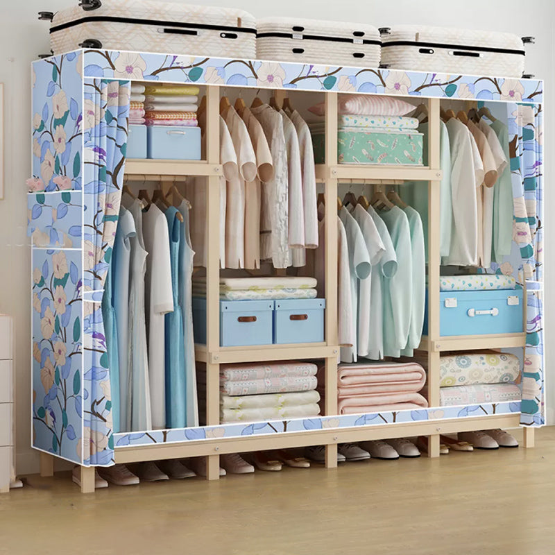 Modern Freestanding Wardrobe Closet Pine Wood Wardrobe Cabinet