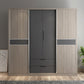 Sliding Contemporary Wardrobe Armoire Wooden Storage Cabinet with Shelves